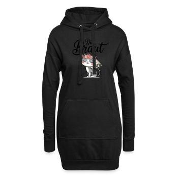 Braut Bride To Be Katze Kätzchen Verlobung JGA - Hoodie-Kleid - Schwarz - Vorne