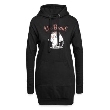Braut Bride To Be Katze Kätzchen Verlobung JGA - Hoodie-Kleid - Schwarz - Vorne