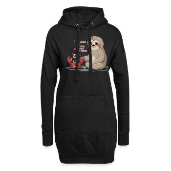 Krebs Sternzeichen Faultier: Geprägt von der - Hoodie-Kleid - Schwarz - Vorne