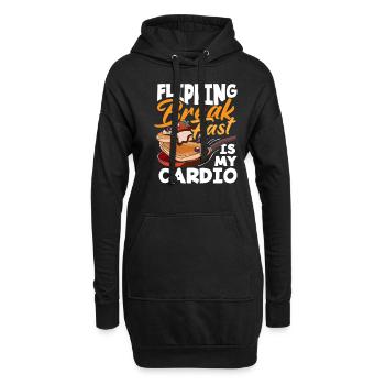 Le petit-déjeuner est mon cardio - Sweat-shirt à capuche long Femme - noir - Devant