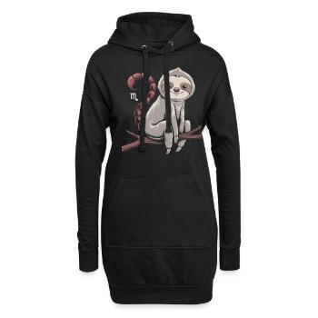 Cozy Scorpio Sloth for - Hoodie Dress - black - Front