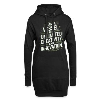 Je suis un réceptacle pour une créativité et une créativité illimitées. - Sweat-shirt à capuche long Femme - noir - Devant