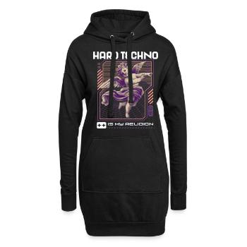 Techno House Party EDM Festival Goa Electro Rave - Hoodie-Kleid - Schwarz - Vorne
