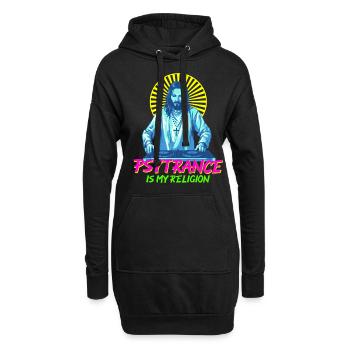 Techno House Party EDM Festival Goa Rave Psytrance - Hoodie-Kleid - Schwarz - Vorne