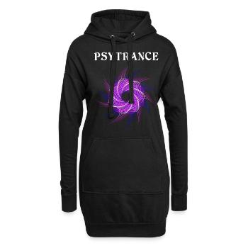 Techno House Party EDM Festival Goa Rave Psytrance - Hoodie-Kleid - Schwarz - Vorne