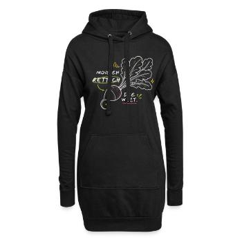 Radis du matin Le dicton de radis du monde - Sweat-shirt à capuche long Femme - noir - Devant