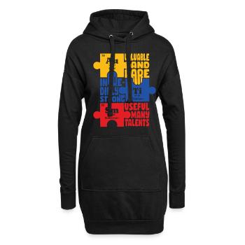 Journée de sensibilisation à l’autisme Cadeau autiste - Sweat-shirt à capuche long Femme - noir - Devant