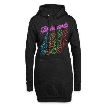Techno House Party EDM Festival Goa Electro Rave - Hoodie-Kleid - Schwarz - Vorne
