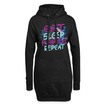 Linguiste computationnel Manger Dormir Analyser Répéter - Sweat-shirt à capuche long Femme - noir - Devant