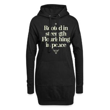 Taureau Zodiaque Force Paix Enracinée - Sweat-shirt à capuche long Femme - noir - Devant
