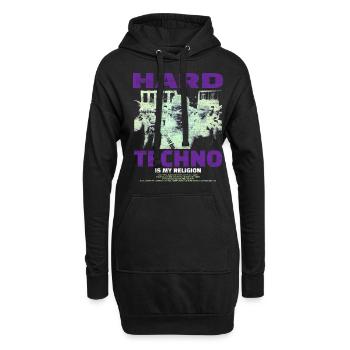 Techno House Party EDM Festival Goa Electro Rave - Hoodie-Kleid - Schwarz - Vorne
