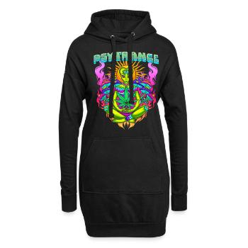 Techno House Party EDM Festival Goa Rave Psytrance - Hoodie-Kleid - Schwarz - Vorne