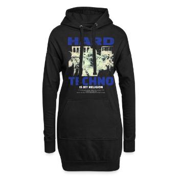 Techno House Party EDM Festival Goa Electro Rave - Hoodie-Kleid - Schwarz - Vorne