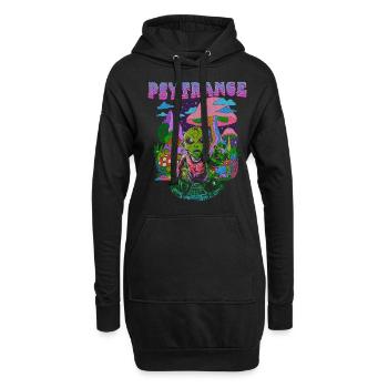Techno House Party EDM Festival Goa Rave Psytrance - Hoodie-Kleid - Schwarz - Vorne