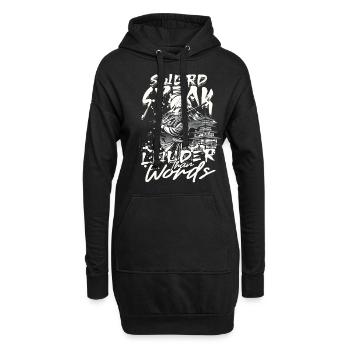 Kendo Swords Speak Louder Than Words - Hoodie-Kleid - Schwarz - Vorne