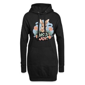 Hop Joy Bunny Pâques, un plaisir mignon pour tout le monde - Sweat-shirt à capuche long Femme - noir - Devant