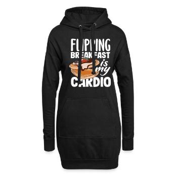 Les crêpes qui retournent le petit-déjeuner sont mon cardio - Sweat-shirt à capuche long Femme - noir - Devant
