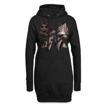 Coquette Bow Tabby Katze Gray Fell Graues - Hoodie-Kleid - Schwarz - Vorne