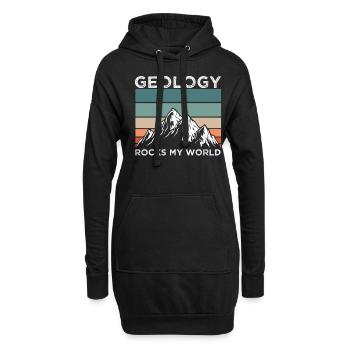 Un géologue fait vibrer mon monde - Sweat-shirt à capuche long Femme - noir - Devant