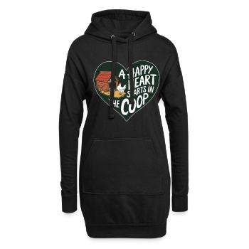Poulets Poulets - Sweat-shirt à capuche long Femme - noir - Devant