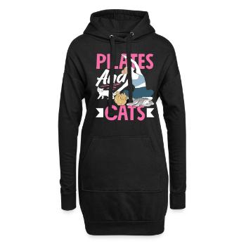 Pilates et chats pour se détendre - Sweat-shirt à capuche long Femme - noir - Devant