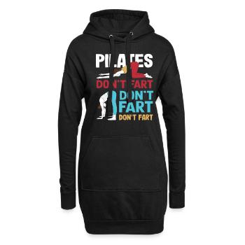 Exercice humoristique Pilates sans pets - Sweat-shirt à capuche long Femme - noir - Devant