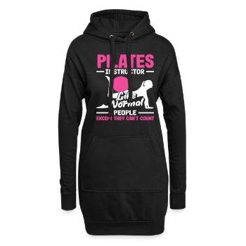 Pilates Instruktor Lustig Spruch - Hoodie-Kleid - Schwarz - Vorne