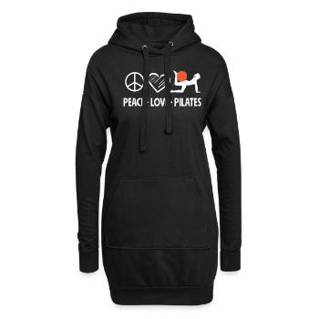 Pilates Paix Amour Pilates - Sweat-shirt à capuche long Femme - noir - Devant