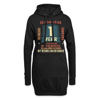 Tenue d’anniversaire pour 1 an ! 1er anniversaire - Sweat-shirt à capuche long Femme - noir - Devant
