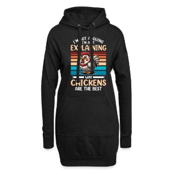 Poulets Poulets - Sweat-shirt à capuche long Femme - noir - Devant