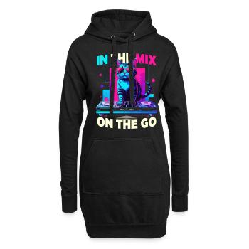 Synthesizer Synth Kick Drum DAW - Hoodie-Kleid - Schwarz - Vorne