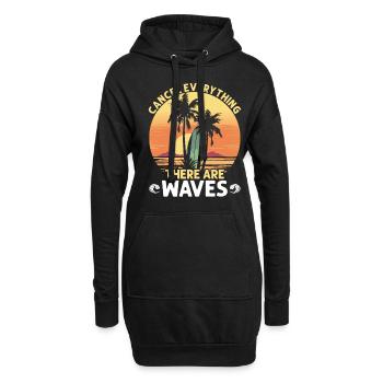 Surfen Waves - Hoodie-Kleid - Schwarz - Vorne
