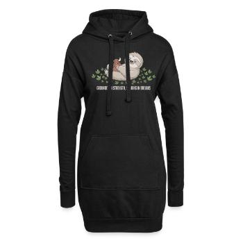 Paresse : Enraciné dans la force, - Sweat-shirt à capuche long Femme - noir - Devant