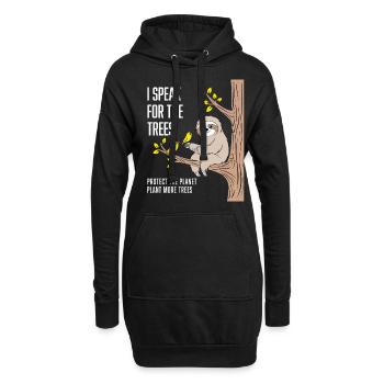 Je parle pour les arbres : un design militant écologiste - Sweat-shirt à capuche long Femme - noir - Devant