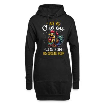 Poulets Poulets - Sweat-shirt à capuche long Femme - noir - Devant