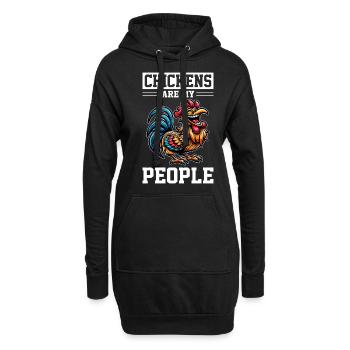 Poulets Poulets - Sweat-shirt à capuche long Femme - noir - Devant