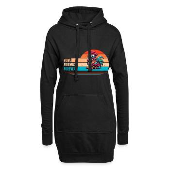 Poulets Poulets - Sweat-shirt à capuche long Femme - noir - Devant