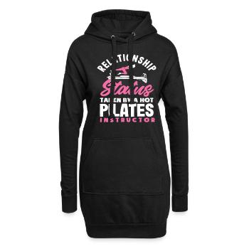 Pilates Beziehung Status Hot Instructor - Hoodie-Kleid - Schwarz - Vorne