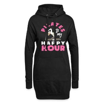 Le Pilates est mon happy hour - Sweat-shirt à capuche long Femme - noir - Devant