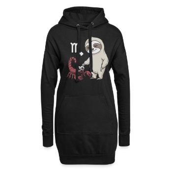 Skorpion Sternzeichen Faultier trifft niedlichen - Hoodie-Kleid - Schwarz - Vorne