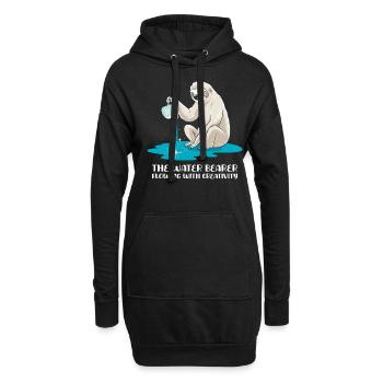 La paresse du Verseau : le porteur d’eau de la - Sweat-shirt à capuche long Femme - noir - Devant