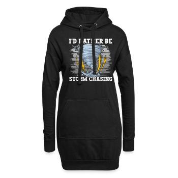 Tornado Sturm Jäger - Hoodie-Kleid - Schwarz - Vorne