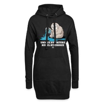 Wassermann-Zodiak Faultier Einzigartig Naturgemäß - Hoodie-Kleid - Schwarz - Vorne