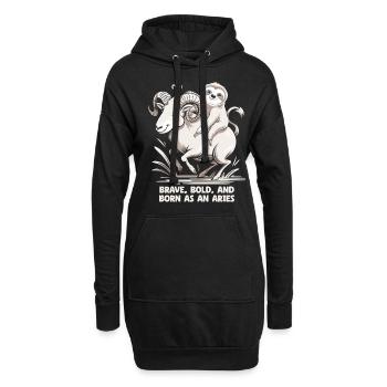 Audacieux, audacieux et né comme un Bélier - Bélier Zodiac - Sweat-shirt à capuche long Femme - noir - Devant