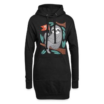Capricorn Faultier: Dein Sternzeichen mit Charme - Hoodie-Kleid - Schwarz - Vorne
