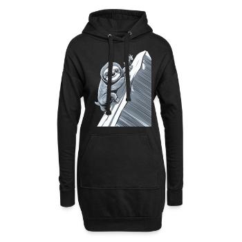 Steinbock-Zodiak Faultier Am Berg - Hoodie-Kleid - Schwarz - Vorne