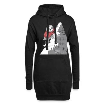 Steinbock-Zodiak Faultier Erklimmt Den Berg - Hoodie-Kleid - Schwarz - Vorne