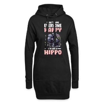 Nilpferd - Hoodie-Kleid - Schwarz - Vorne