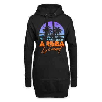 Aruba Karibik Sommer Meer Strand Geschenk - Hoodie-Kleid - Schwarz - Vorne