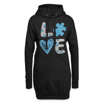 Autismus - Hoodie-Kleid - Schwarz - Vorne